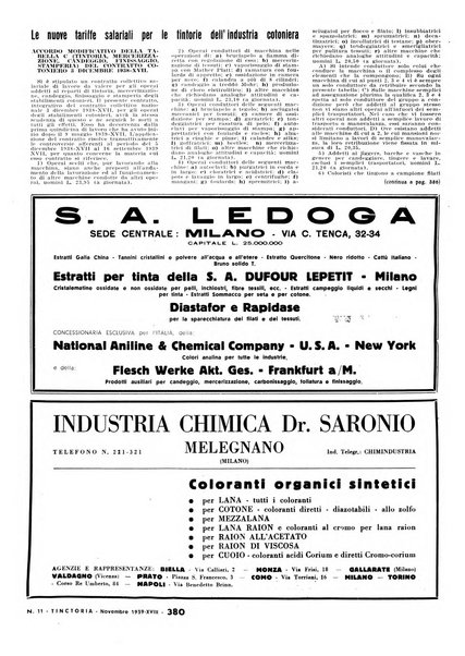 Tinctoria i progressi delle industrie tintorie e tessili