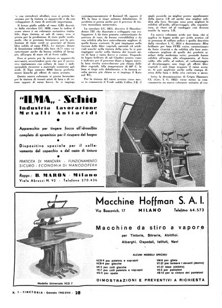 Tinctoria i progressi delle industrie tintorie e tessili