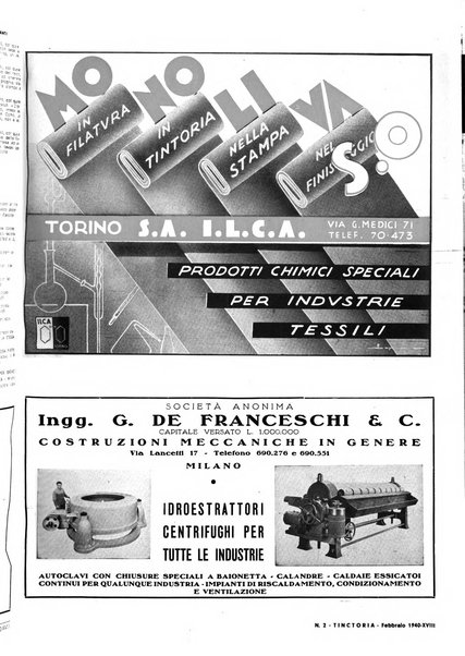 Tinctoria i progressi delle industrie tintorie e tessili