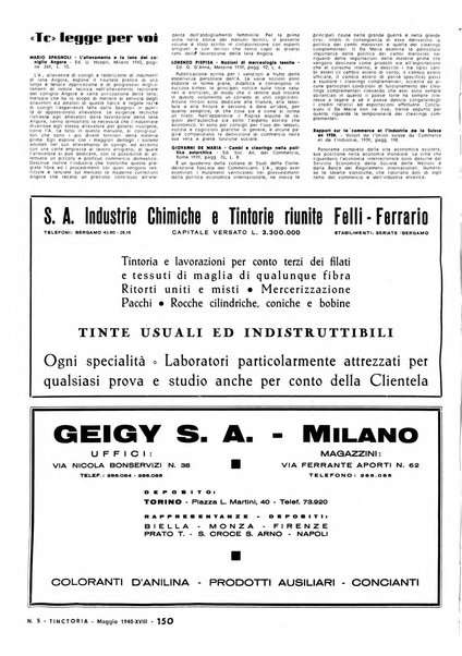 Tinctoria i progressi delle industrie tintorie e tessili