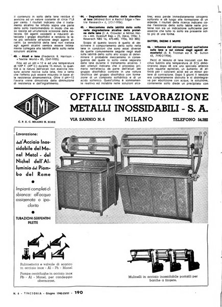 Tinctoria i progressi delle industrie tintorie e tessili