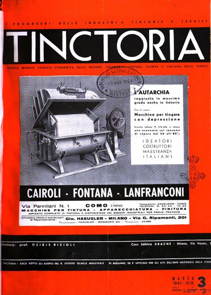 Tinctoria i progressi delle industrie tintorie e tessili