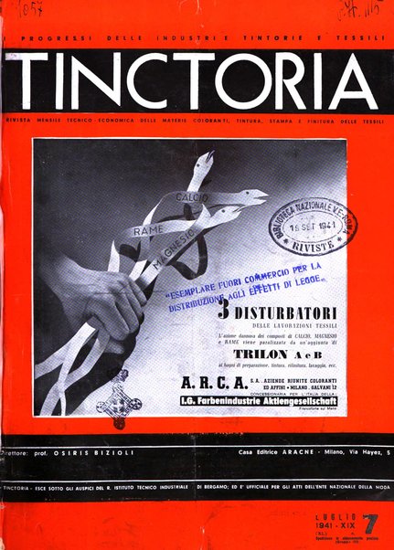 Tinctoria i progressi delle industrie tintorie e tessili