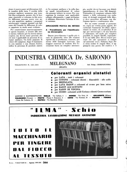 Tinctoria i progressi delle industrie tintorie e tessili