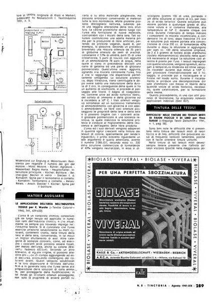 Tinctoria i progressi delle industrie tintorie e tessili