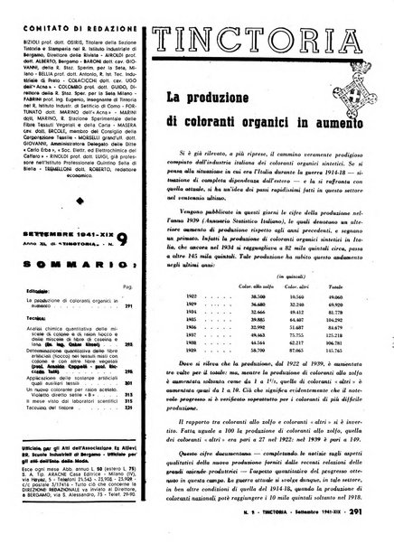 Tinctoria i progressi delle industrie tintorie e tessili