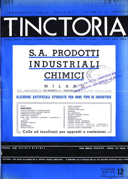 Tinctoria i progressi delle industrie tintorie e tessili