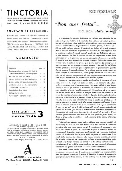 Tinctoria i progressi delle industrie tintorie e tessili