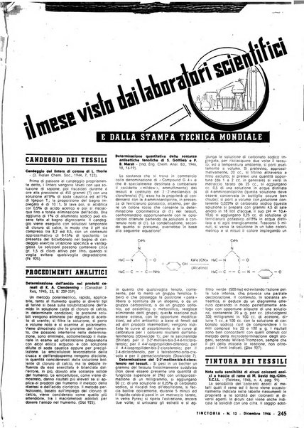 Tinctoria i progressi delle industrie tintorie e tessili