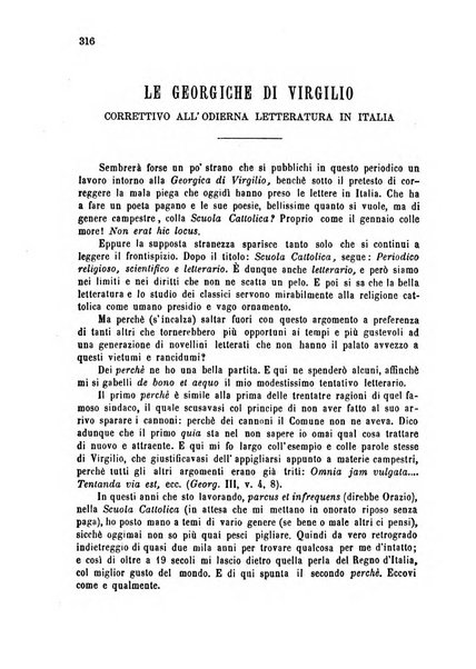 La scuola cattolica periodico religioso scientifico letterario