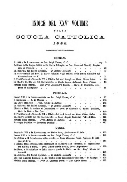 La scuola cattolica periodico religioso scientifico letterario