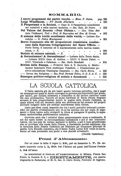 La scuola cattolica periodico religioso scientifico letterario