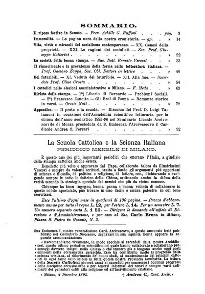 La scuola cattolica periodico religioso scientifico letterario