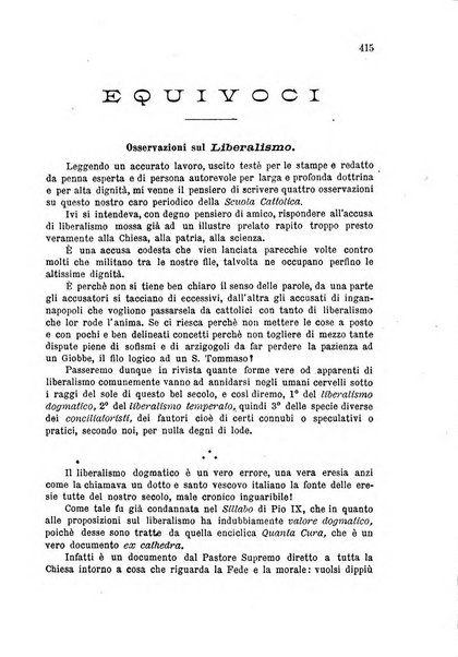 La scuola cattolica periodico religioso scientifico letterario