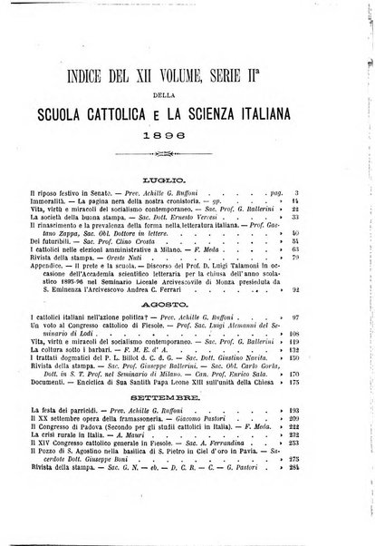 La scuola cattolica periodico religioso scientifico letterario