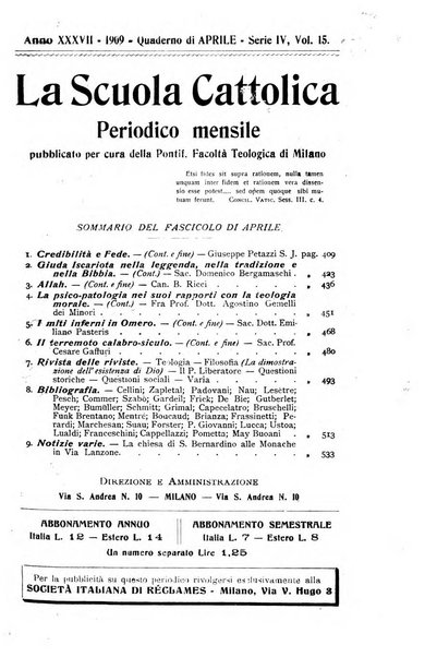 La scuola cattolica periodico religioso scientifico letterario