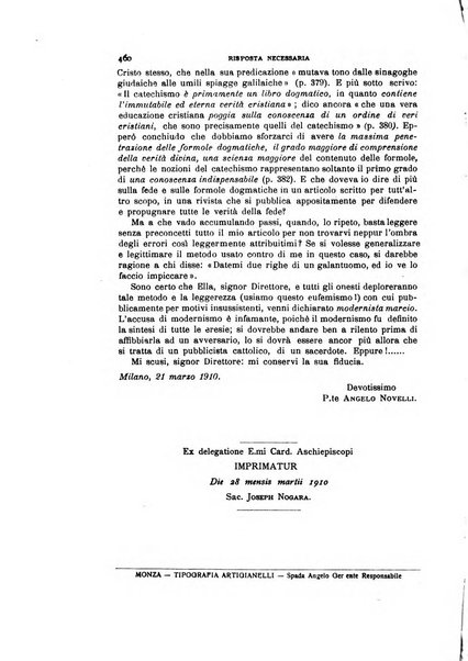 La scuola cattolica periodico religioso scientifico letterario