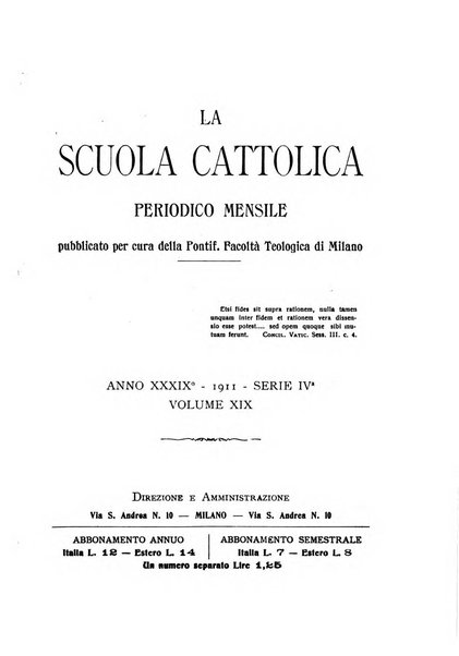 La scuola cattolica periodico religioso scientifico letterario