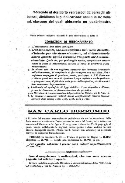 La scuola cattolica periodico religioso scientifico letterario