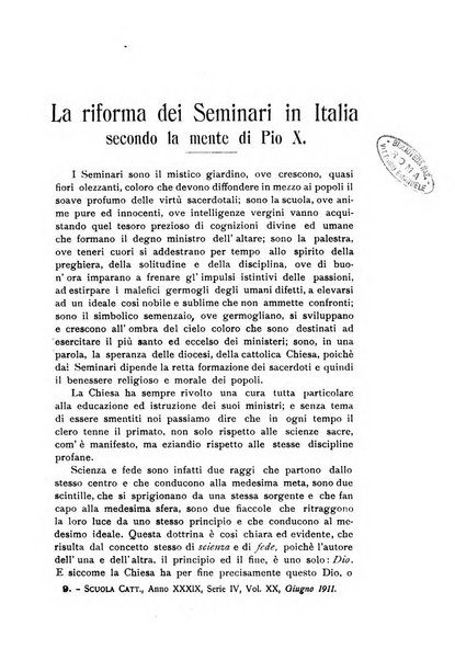 La scuola cattolica periodico religioso scientifico letterario