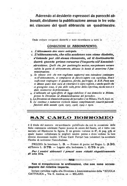 La scuola cattolica periodico religioso scientifico letterario