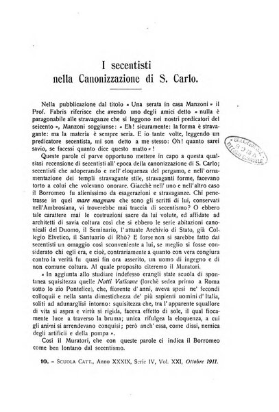 La scuola cattolica periodico religioso scientifico letterario