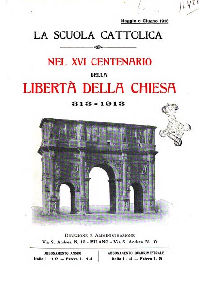 La scuola cattolica periodico religioso scientifico letterario