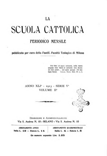 La scuola cattolica periodico religioso scientifico letterario