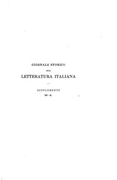 Giornale storico della letteratura italiana. Supplemento