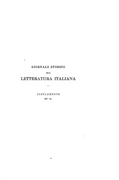 Giornale storico della letteratura italiana. Supplemento