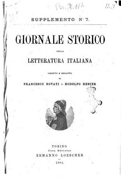 Giornale storico della letteratura italiana. Supplemento