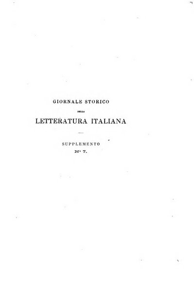 Giornale storico della letteratura italiana. Supplemento