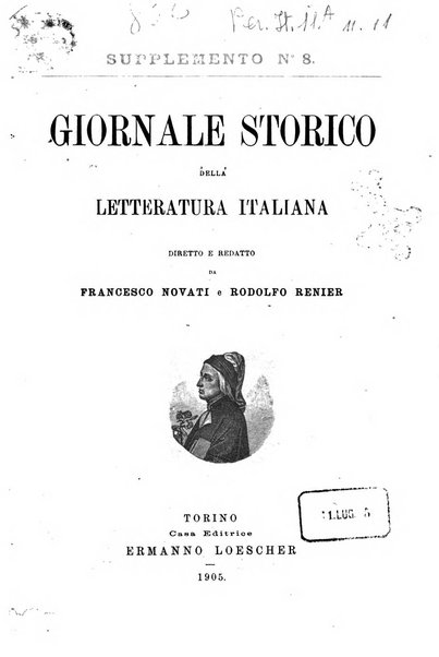 Giornale storico della letteratura italiana. Supplemento