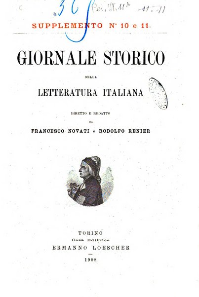 Giornale storico della letteratura italiana. Supplemento