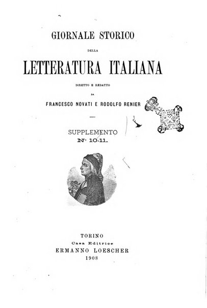 Giornale storico della letteratura italiana. Supplemento