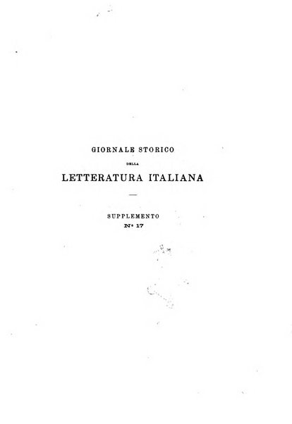 Giornale storico della letteratura italiana. Supplemento