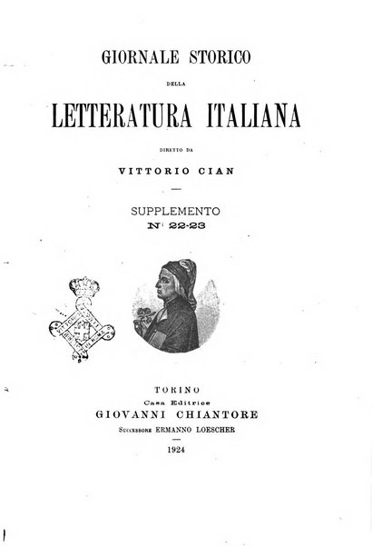 Giornale storico della letteratura italiana. Supplemento