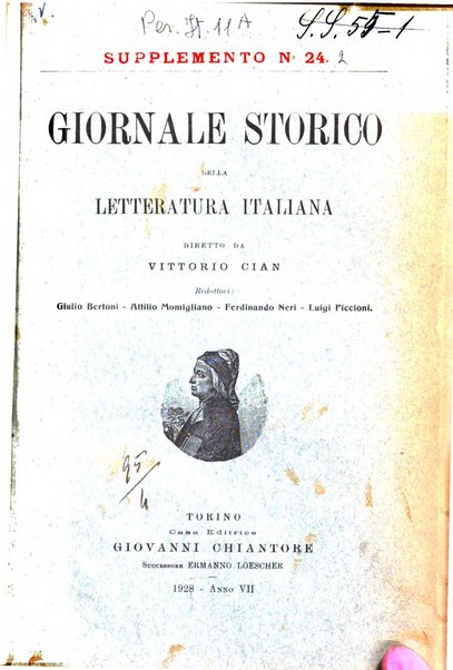 Giornale storico della letteratura italiana. Supplemento