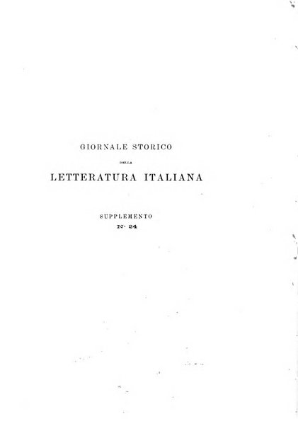 Giornale storico della letteratura italiana. Supplemento