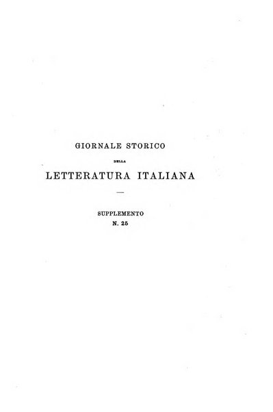 Giornale storico della letteratura italiana. Supplemento