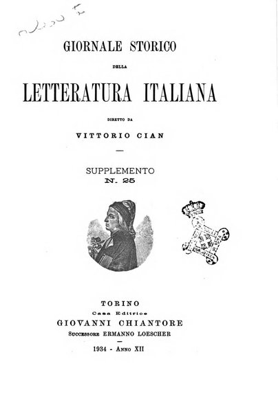 Giornale storico della letteratura italiana. Supplemento