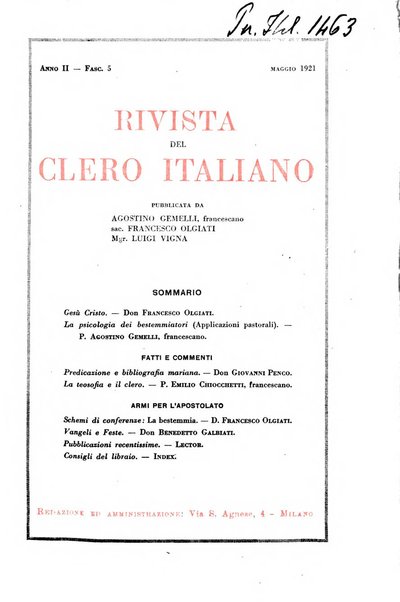 La rivista del clero italiano