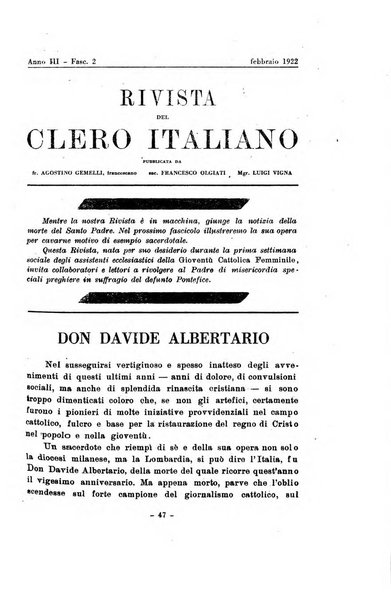 La rivista del clero italiano