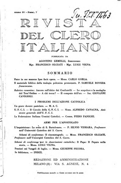 La rivista del clero italiano