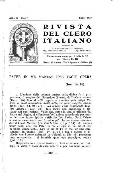 La rivista del clero italiano