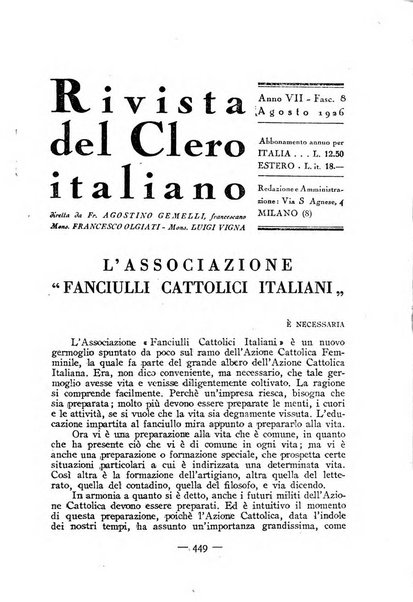 La rivista del clero italiano