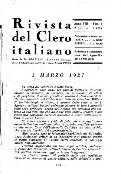 La rivista del clero italiano