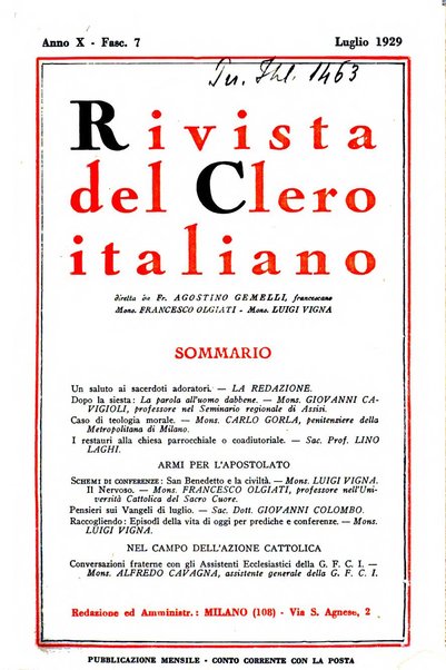 La rivista del clero italiano