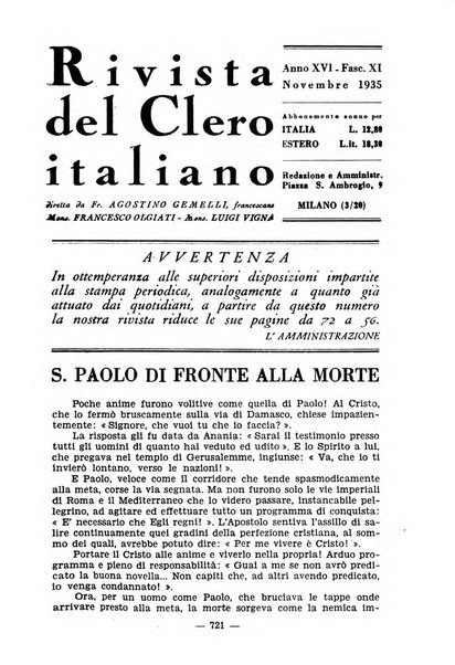 La rivista del clero italiano