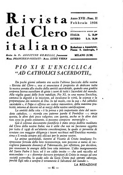 La rivista del clero italiano